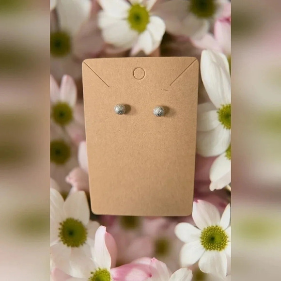 Silver Plated Ball Stud Earrings - Picture 1 of 2